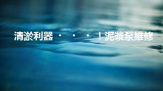 清淤利器！泥漿泵維修視頻，教你輕松解決淤塞難題！